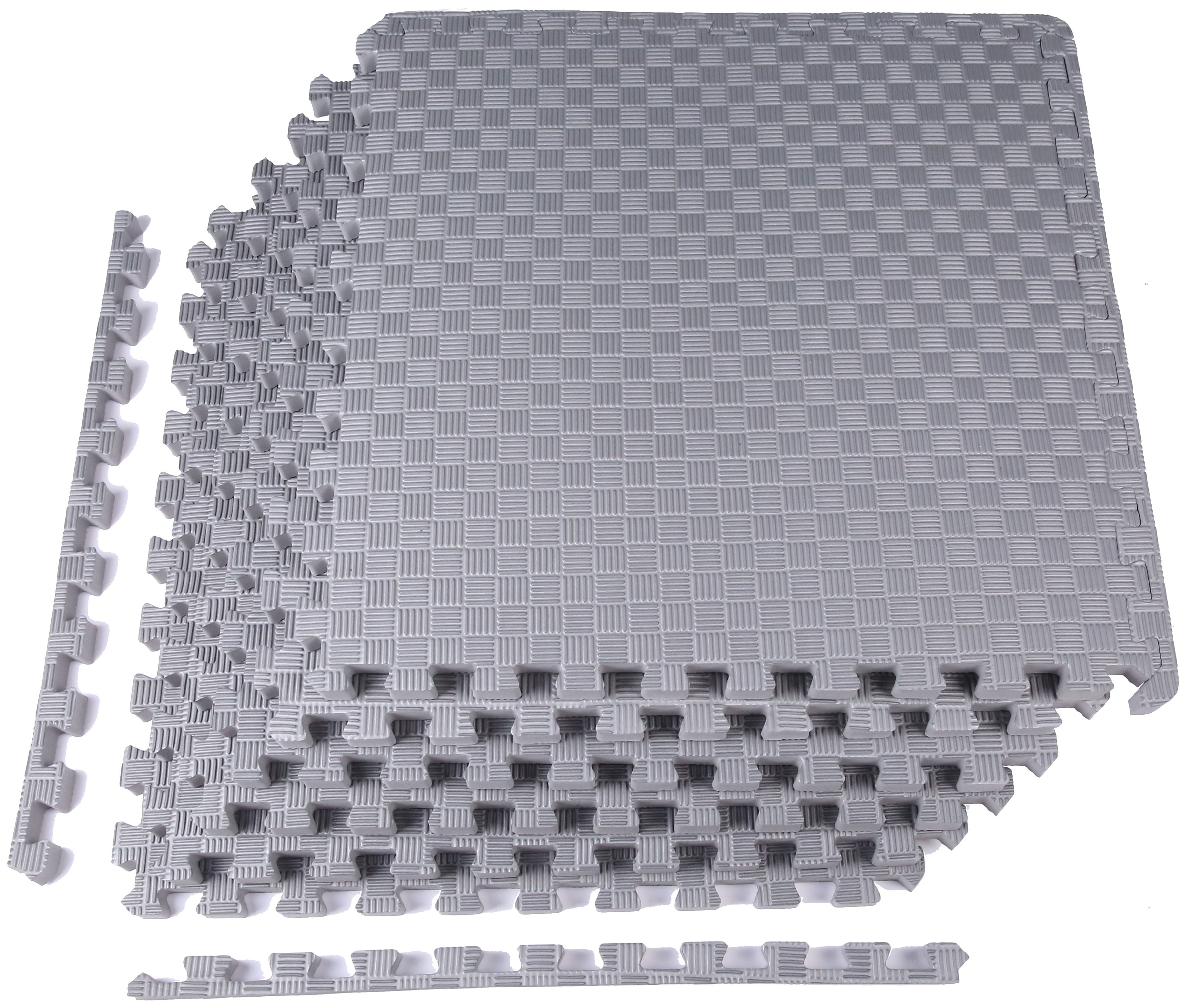 BalanceFrom 3/4 In. Thick Flooring Puzzle Exercise Mat with High Quality  EVA Foam Interlocking Tiles, 6 Piece, 24 Sq Ft. Black 