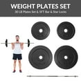 thumbnail image 1 of BalanceFrom 1-Inch Standard Cast Iron Weight Plate Set，with 5FT Bar and Star Locks，Multiple Weight Options，for Home Gym Strength Training, 1 of 5