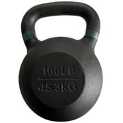 BalanceFrom 100 Lbs Powder Coated Cast Iron Training Kettlebell, Black