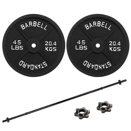 BalanceFrom 100 lbs Fitness Set, 5-Foot Standard Barbell (10 lbs) With Star Lock, Cast Iron Weight Stack (50 lbs), Suitable For A Variety Of Training, Suitable For Home and Professional Gym