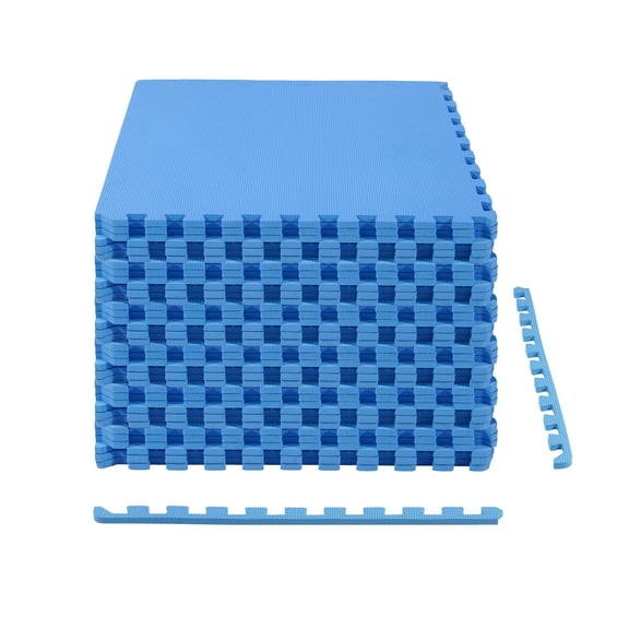 BalanceFrom EVA Foam Interlocking Floor Tiles, 63 × 63 cm, 1/2" 3/4" or 1" Thick, Anti-Slip Textured Mats in Multiple Colors, 6/12/24/36 Pack for Home Gym and Play Areas