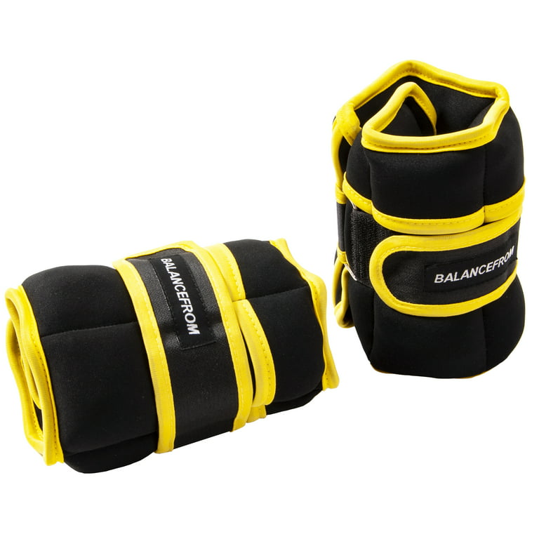 BalanceFrom 15 lbs Fully Adjustable Ankle Wrist Arm Leg Weights w  Adjustable Strap, Pair Adjusts 0.5-7.5 lbs Each 