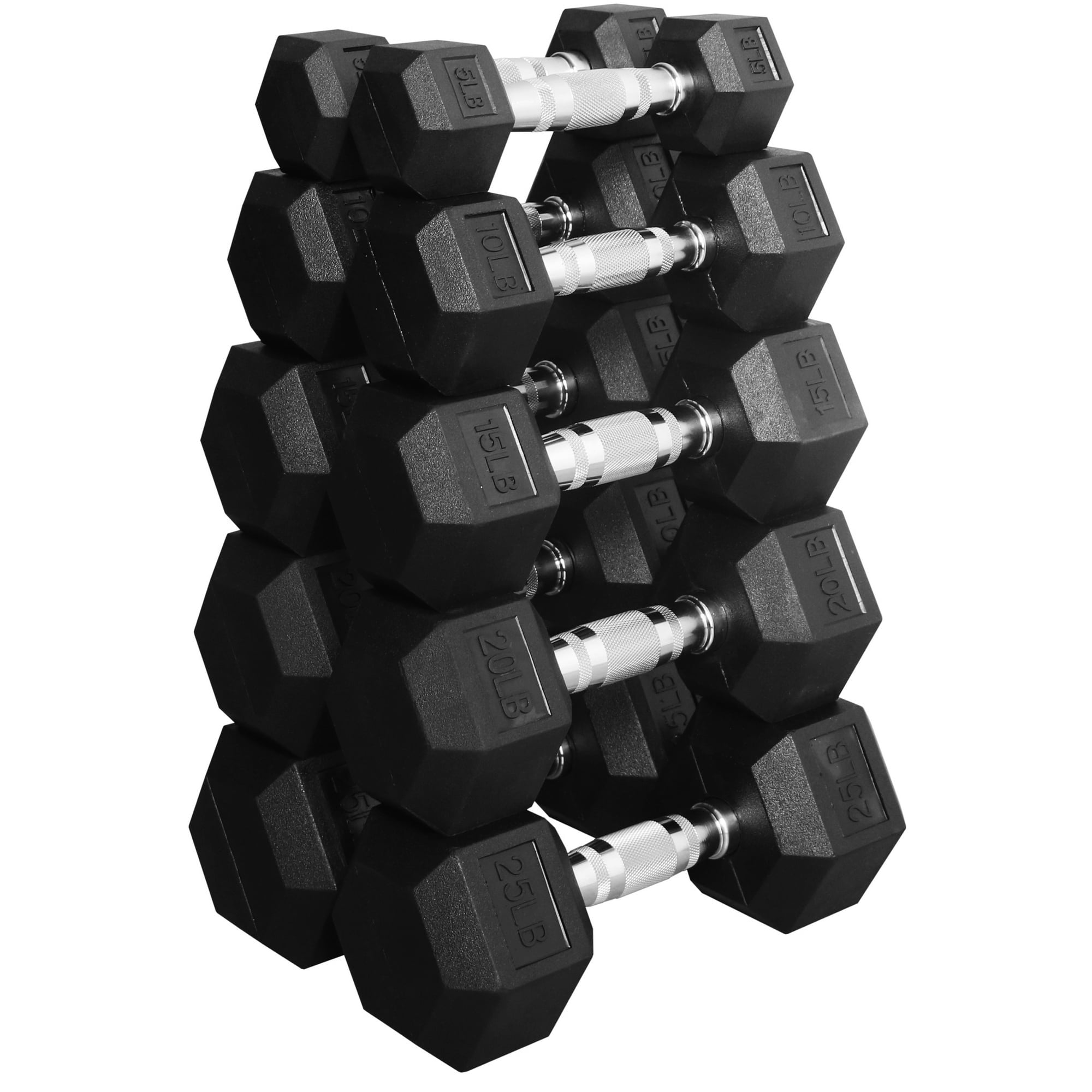BalanceFrom 150 LB Dumbbell Set, Pair of 5, 10, 15, 20, 25 LB