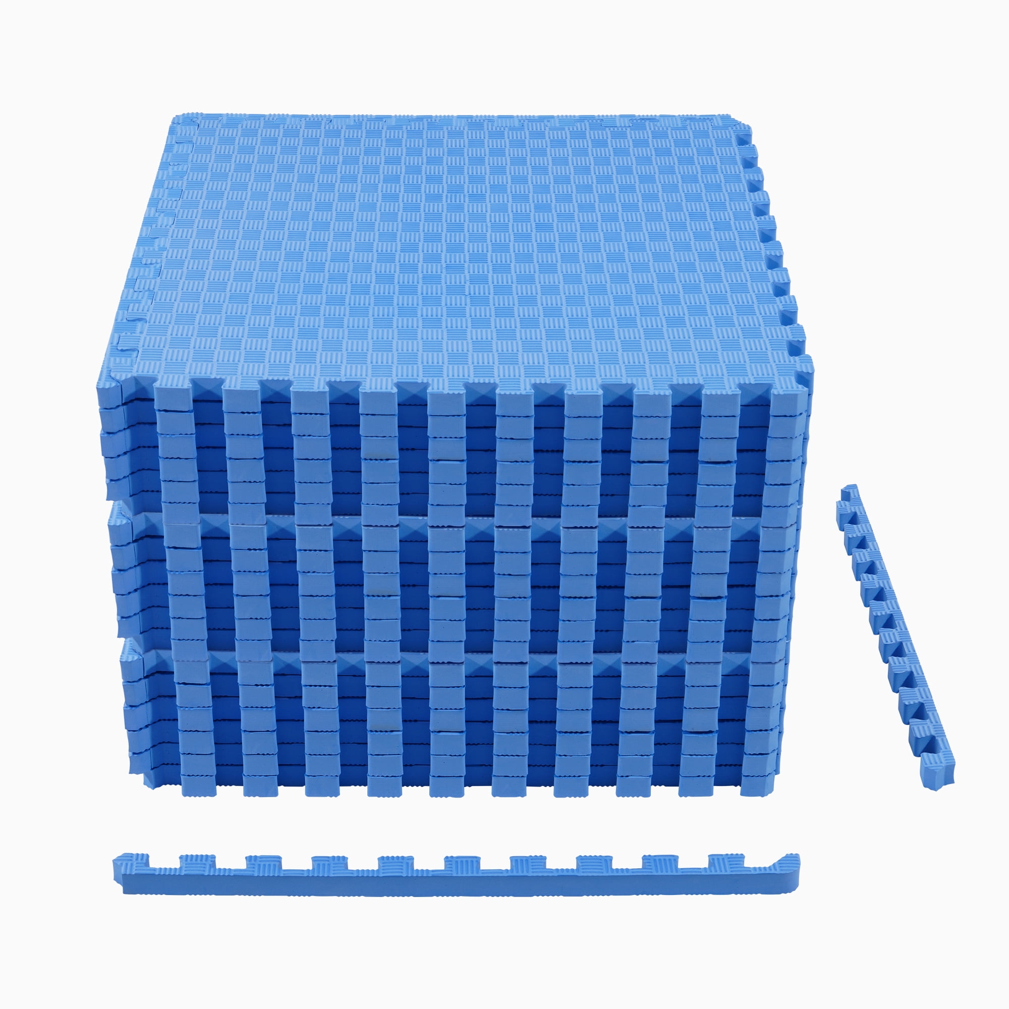 BalanceFrom EVA Foam Interlocking Floor Tiles, 63 × 63 cm, 1/2" 3/4" or 1" Thick, Anti-Slip Textured Mats in Multiple Colors, 6/12/24/36 Pack for Home Gym and Play Areas