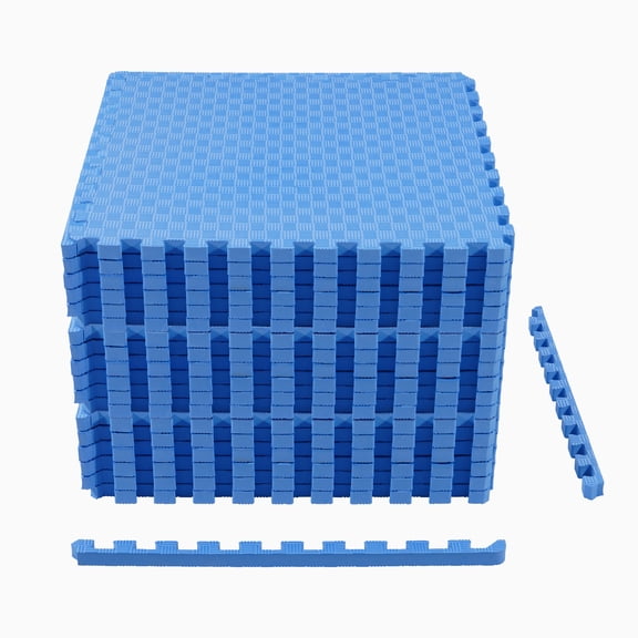 BalanceFrom EVA Foam Interlocking Floor Tiles, 63 × 63 cm, 1/2" 3/4" or 1" Thick, Anti-Slip Textured Mats in Multiple Colors, 6/12/24/36 Pack for Home Gym and Play Areas