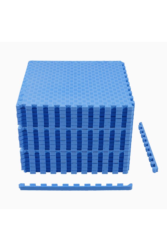 EVA Foam Interlocking Floor Tiles, 63 × 63 cm, 1/2" 3/4" or 1" Thick, Anti-Slip Textured Mats in Multiple Colors, 6/12/24/36 Pack for Home Gym and Play Areas