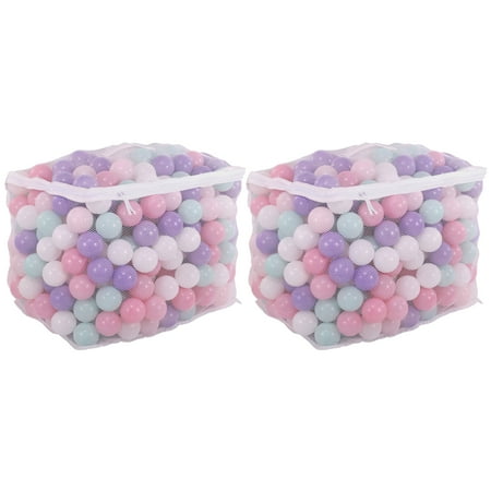 BalanceFrom 800-Count Play Pit Balls Toy Set for Kids with Mesh Bags, Pastel Colors