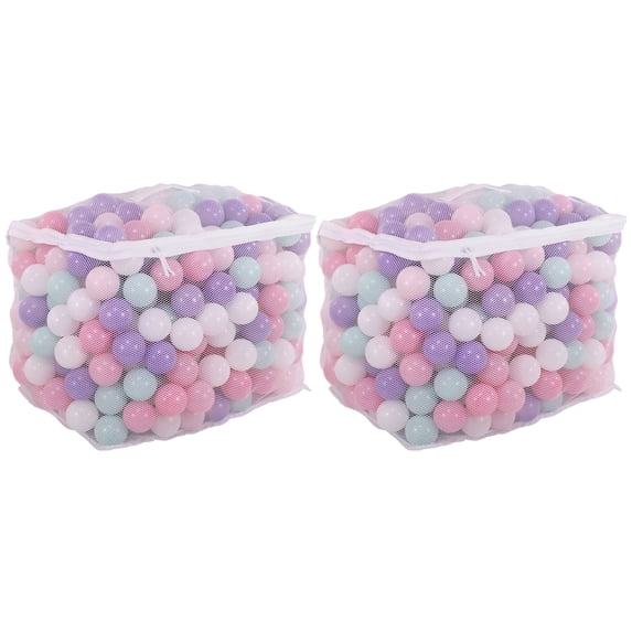 BalanceFrom 800-Count Play Pit Balls Toy Set for Kids with Mesh Bags, Pastel Colors
