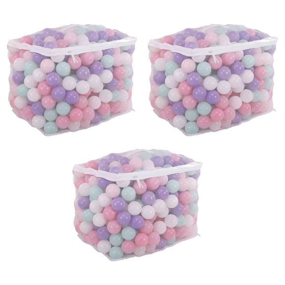 BalanceFrom 1200-Count Play Pit Balls Toy Set for Kids with Mesh Bags, Pastel Colors