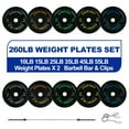 thumbnail image 1 of BalanceFrom 2" Rust-Resistant Olympic Bumper Plate with 7ft Barbell, Black, 370 lb, 12 Count, 1 of 9