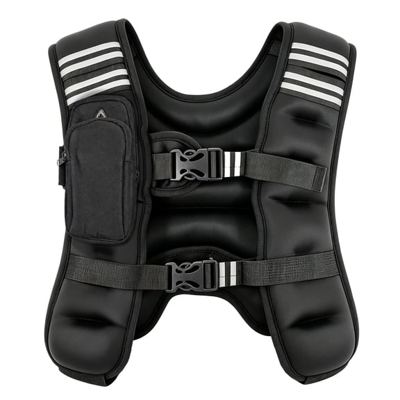 BalanceFrom 25 lb Adjustable Weighted Nylon Vest With Quick Release and Phone Pouch, Black