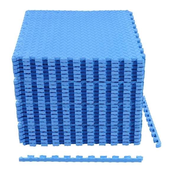 BalanceFrom EVA Foam Interlocking Floor Tiles, 63 × 63 cm, 1/2" 3/4" or 1" Thick, Anti-Slip Textured Mats in Multiple Colors, 6/12/24/36 Pack for Home Gym and Play Areas