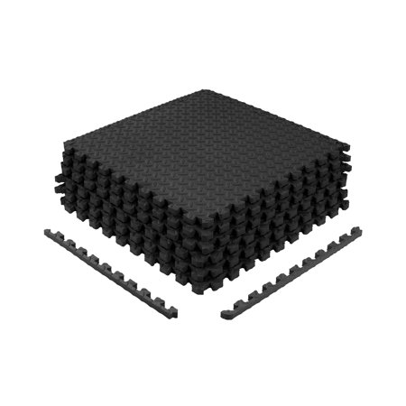 BalanceFrom EVA Foam Interlocking Floor Tiles, 63 × 63 cm, 1/2" 3/4" or 1" Thick, Anti-Slip Textured Mats in Multiple Colors, 6/12/24/36 Pack for Home Gym and Play Areas