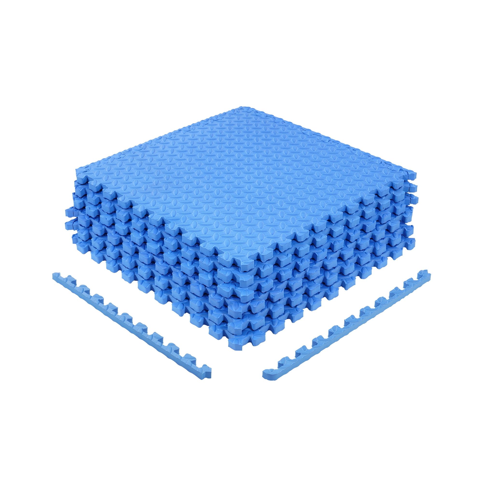 BalanceFrom EVA Foam Interlocking Floor Tiles, 63 × 63 cm, 1/2" 3/4" or 1" Thick, Anti-Slip Textured Mats in Multiple Colors, 6/12/24/36 Pack for Home Gym and Play Areas