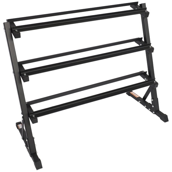 BalanceFrom 3-Tier Easy-Grab Dumbbell Rack Multi-Level Weight Storage ...