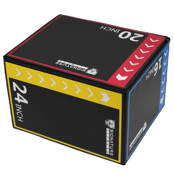 BalanceFrom 3-in-1 Rotatable Plyometric Box, 16"x20"x24" Jumping Exercise Trainer, Foam Plyometric Box Workout Equipment with Anti Slip Surface & High Density Foam, Multiple Options, Multicolor