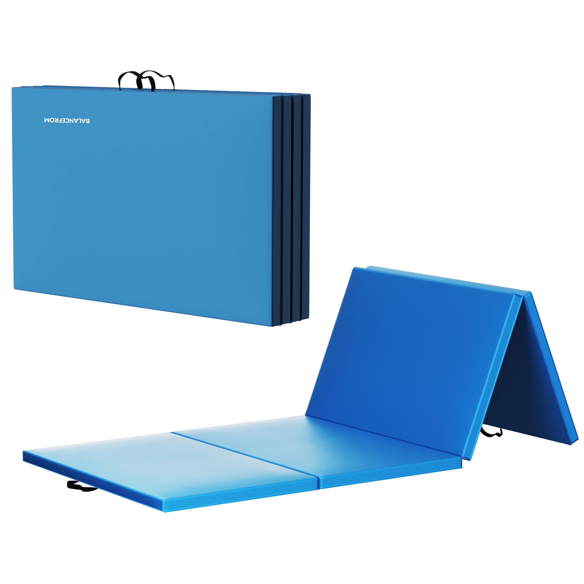 Blue 4'x8'x2" High Density Vinyl Folding Gymnastics Mat