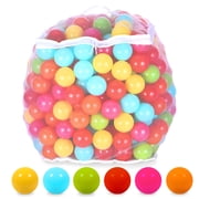 BalanceFrom 400-Count Play Pit Balls Toy Set for Kids with Mesh Bags, Rainbow Colors