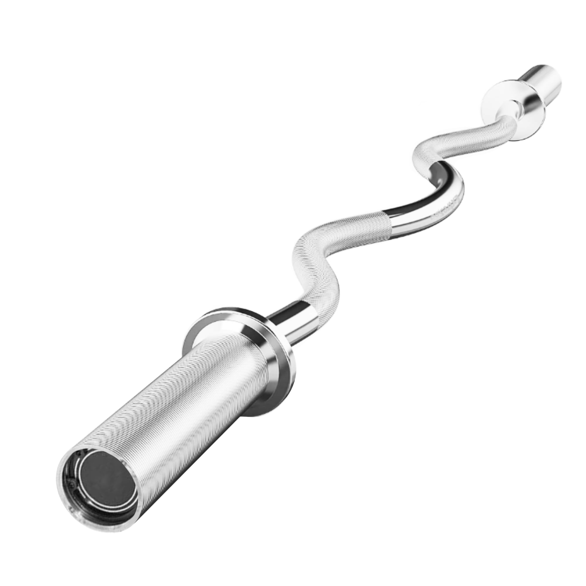 Super Curl Cap Barbell Olympic Ez Curl Bar FlexWave 48-Inch