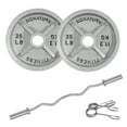 thumbnail image 1 of BalanceFrom 50LB Olympic Curl Barbell Set，Includes 4FT Curl Bar & 2-Inch Cast Iron Weight Plates, Dumbbell Clips，Strength Training Set, for Home Gym, Multiple Packages, 1 of 6