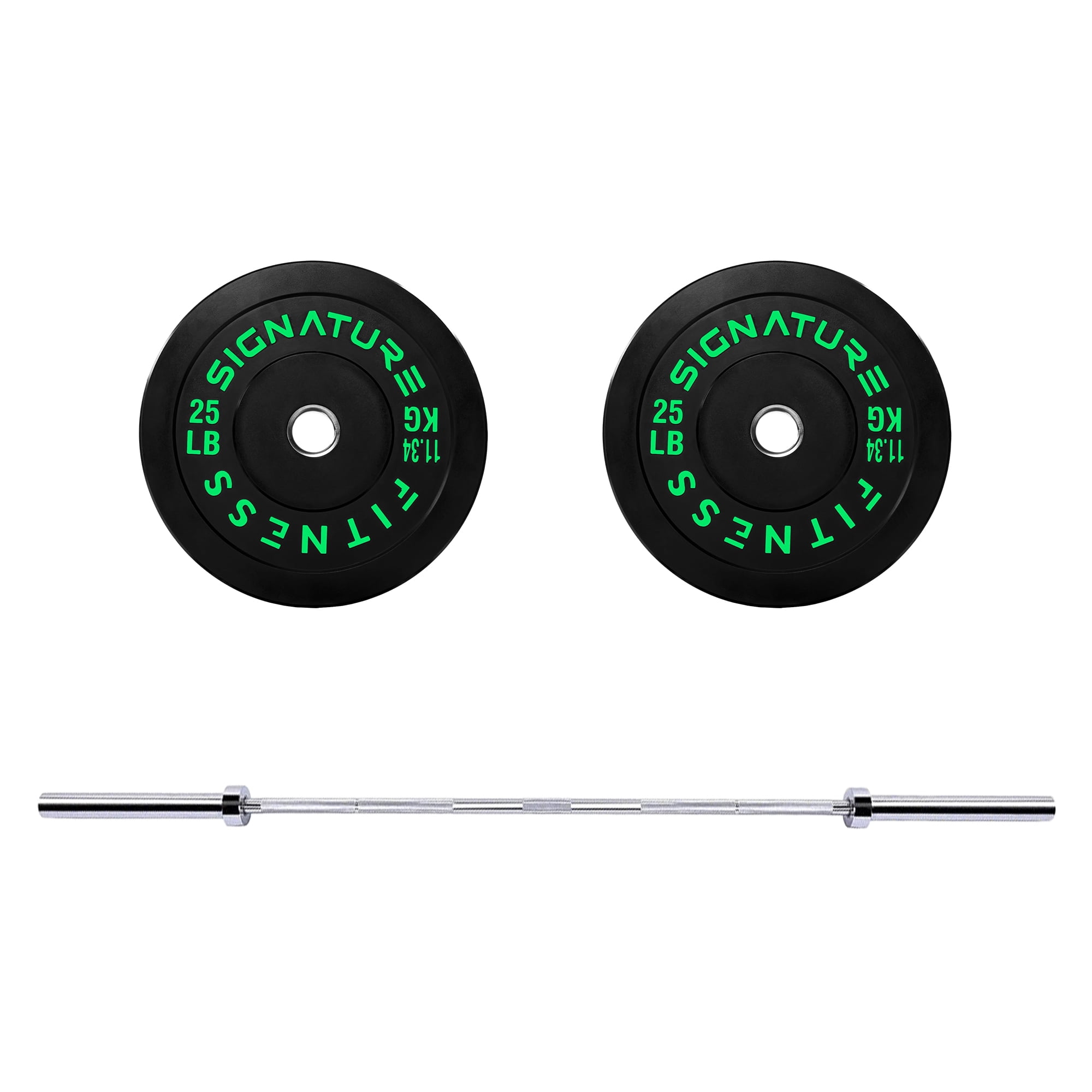 BalanceFrom 5FT Barbell Set with Color Letter Rubber Bumper Plates & Small Hub – Includes Pairs of 25LB, 35LB, 45LB, 55LB, Available in 120LB, 210LB, or 320LB Sets