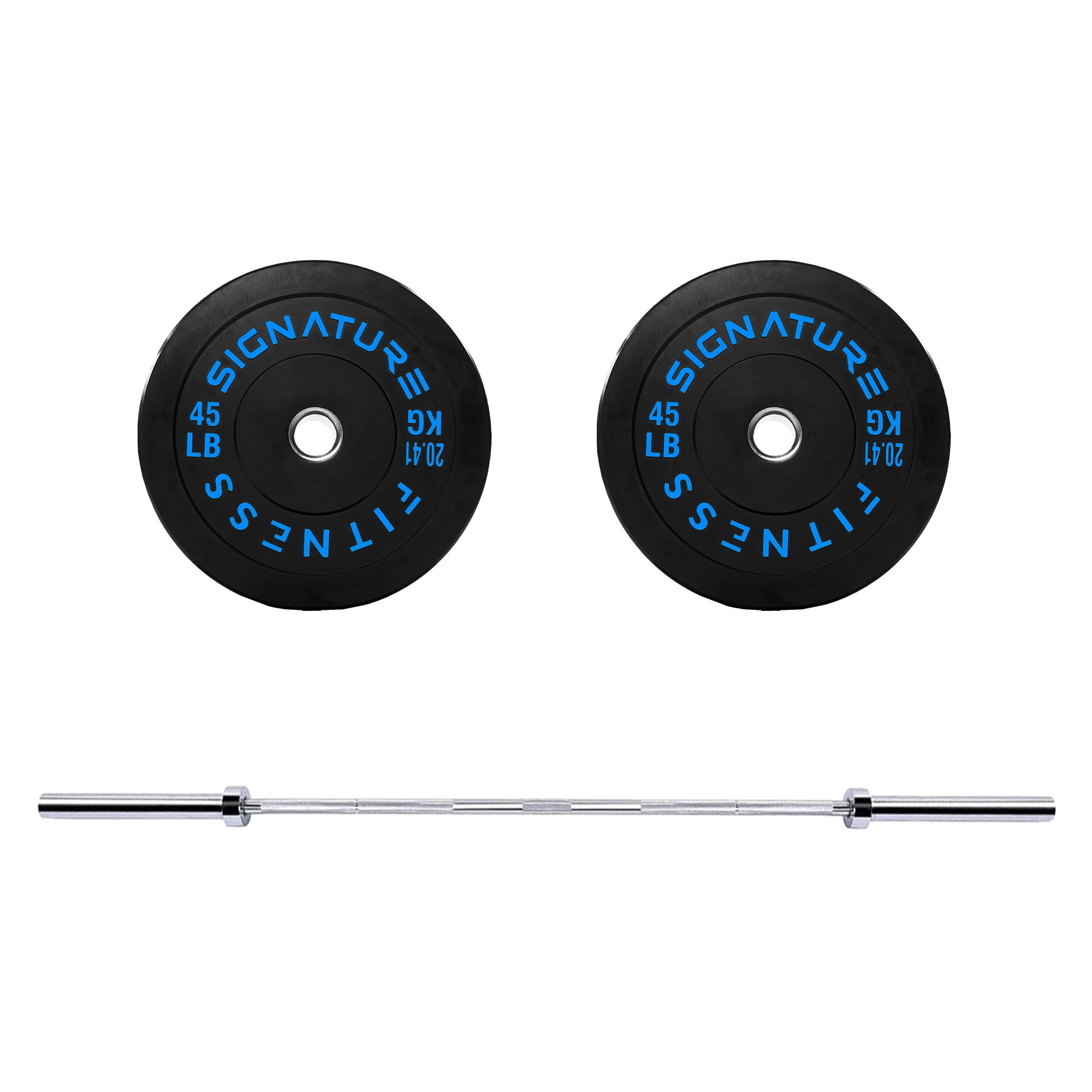 BalanceFrom 5FT Barbell Set with Color Letter Rubber Bumper Plates & Small Hub – Includes Pairs of 25LB, 35LB, 45LB, 55LB, Available in 120LB, 210LB, or 320LB Sets