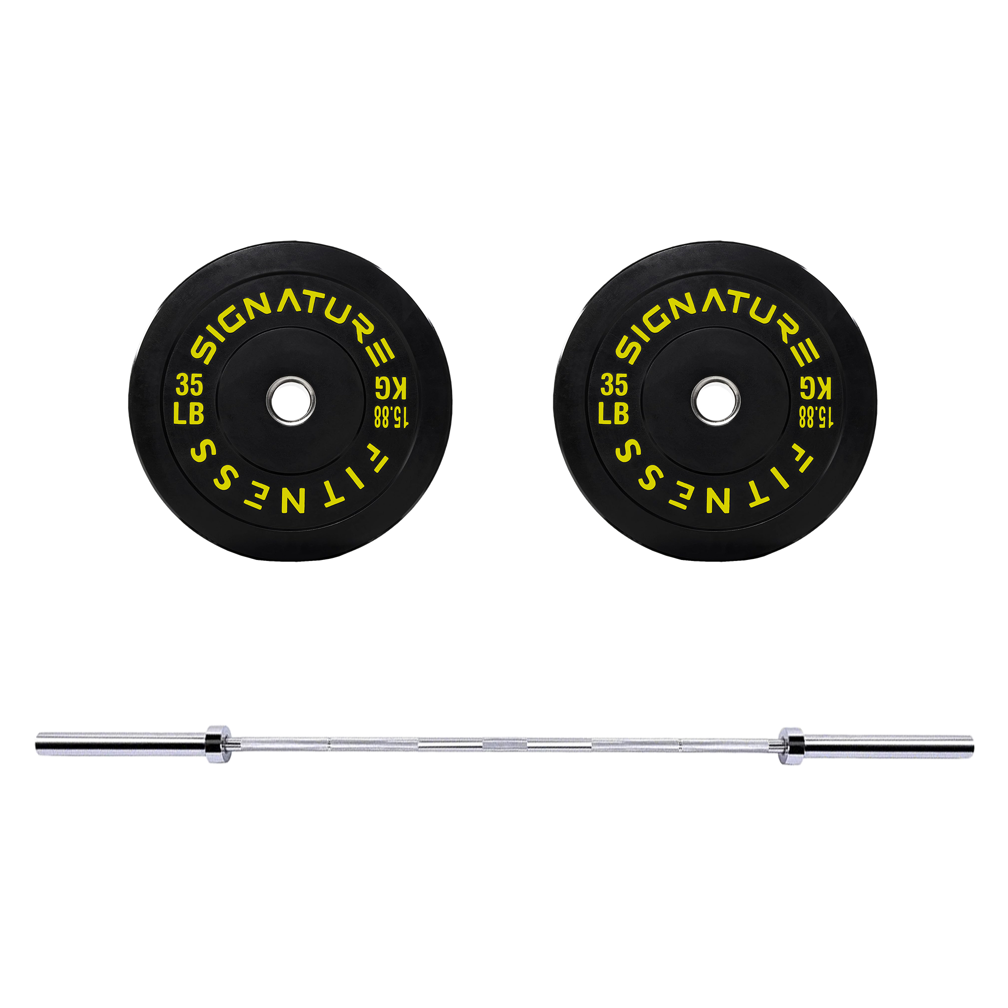 BalanceFrom 5FT Barbell Set with Color Letter Rubber Bumper Plates & Small Hub – Includes Pairs of 25LB, 35LB, 45LB, 55LB, Available in 120LB, 210LB, or 320LB Sets