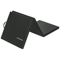 BalanceFrom 6 Ft. x 2 Ft. x 2 In. Three Fold Folding Exercise Mat with Carrying Handles for MMA, Gymnastics and Home Gym, Black