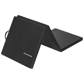 BalanceFrom 6 Ft. x 2Ft. x 1.5 In. Three-Fold High Density Foam Folding Exercise Mat with Carrying Handles for MMA, Gymnastics and Home Gym, Black