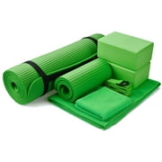 BalanceFrom GoYoga 7-Piece Set - Include 1/2" Thick Yoga Mat with Carrying Strap, 2 Yoga Blocks, Yoga Mat Towel, Yoga Hand Towel, Yoga Strap and Yoga Knee Pad