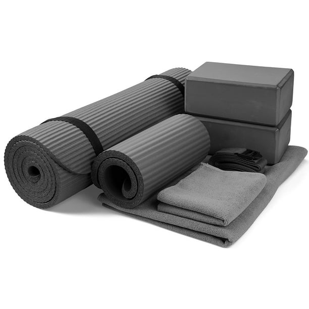 BalanceFrom 7Piece Set Include Yoga Mat with Carrying Strap, 2 Yoga