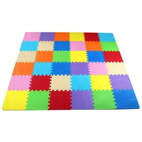 BalanceFrom 36-Pack 12”x12” Interlocking Puzzle Play Mat, 0.4” Thick, Multicolored