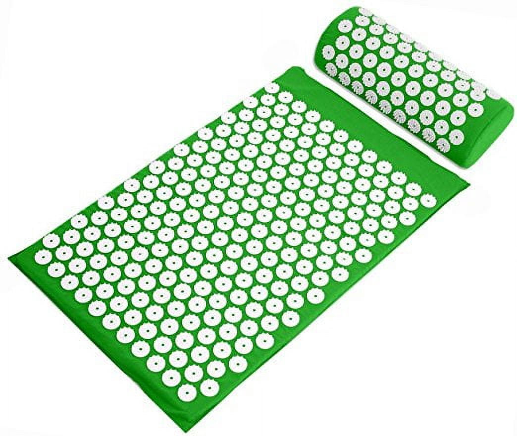 BalanceFrom Acupressure Yoga Mat and Pillow Set for Back and Neck Pain Relief and Muscle Relaxation Massage