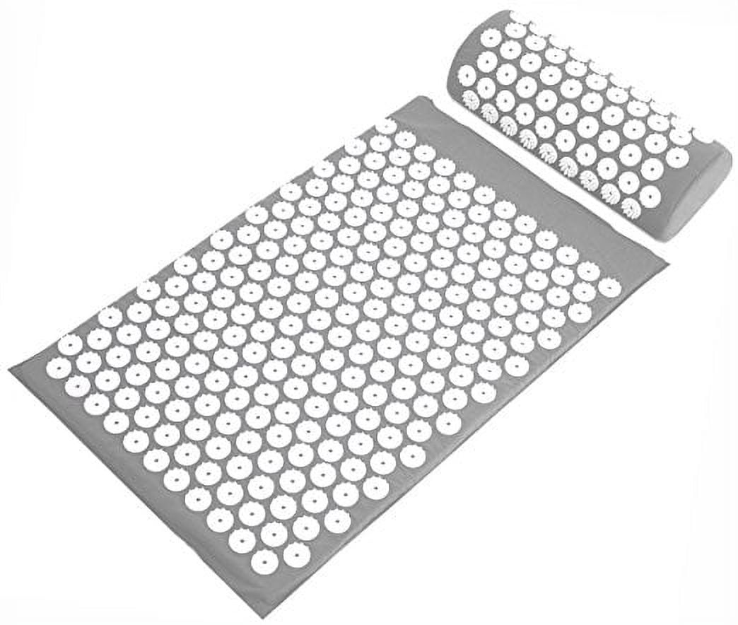 BalanceFrom Acupressure Yoga Mat and Pillow Set for Back and Neck Pain Relief and Muscle Relaxation Massage