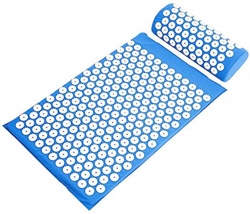 BalanceFrom Acupressure Yoga Mat and Pillow Set for Back and Neck Pain Relief and Muscle Relaxation Massage