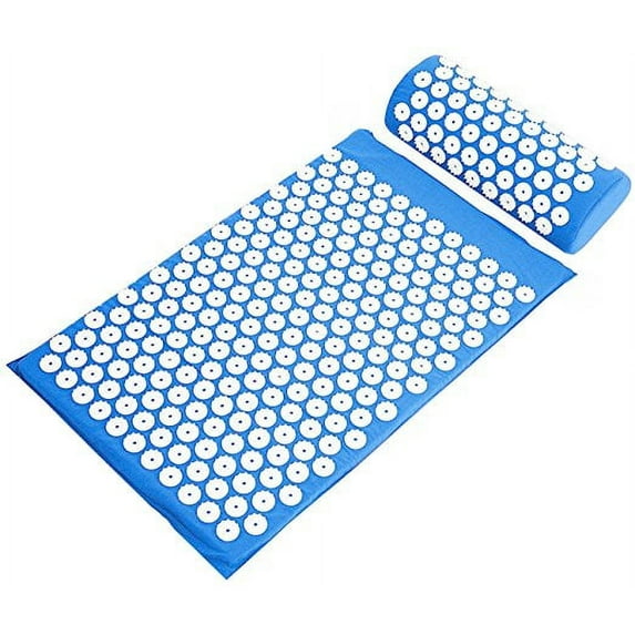 BalanceFrom Acupressure Yoga Mat and Pillow Set for Back and Neck Pain Relief and Muscle Relaxation Massage