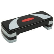 BalanceFrom Aerobic Step Platform Trainer with Adjustable 3-Level Risers, Black & Gray