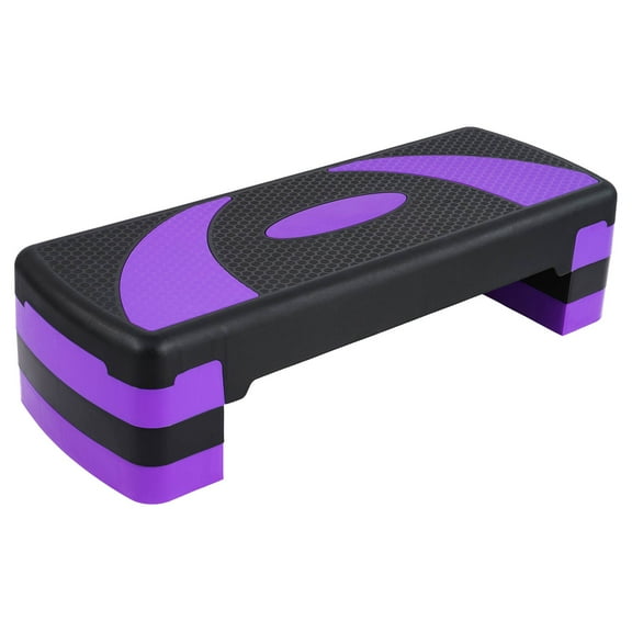 BalanceFrom Adjustable Workout Aerobic Stepper Step Platform Trainer, 31-Inch, Black/Purple