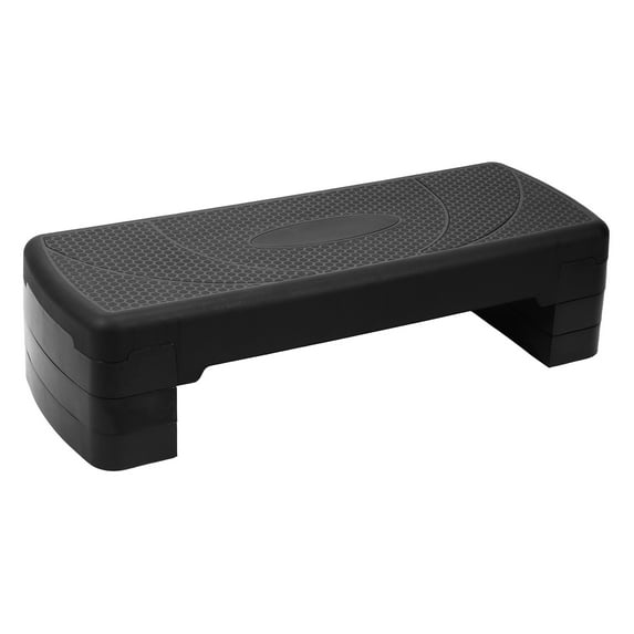 BalanceFrom Aerobic Step Platform Trainer with Adjustable 3-Level Risers, Black