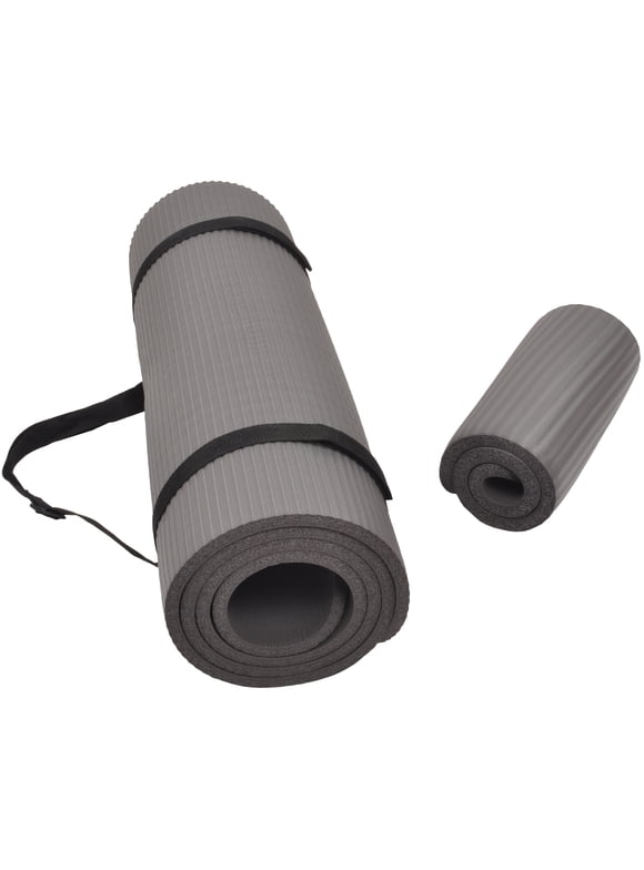 BalanceFrom + All-Purpose 1/2-Inch Extra Thick High Density Anti-Tear Exercise Yoga Mat and Knee Pad with Carrying Strap