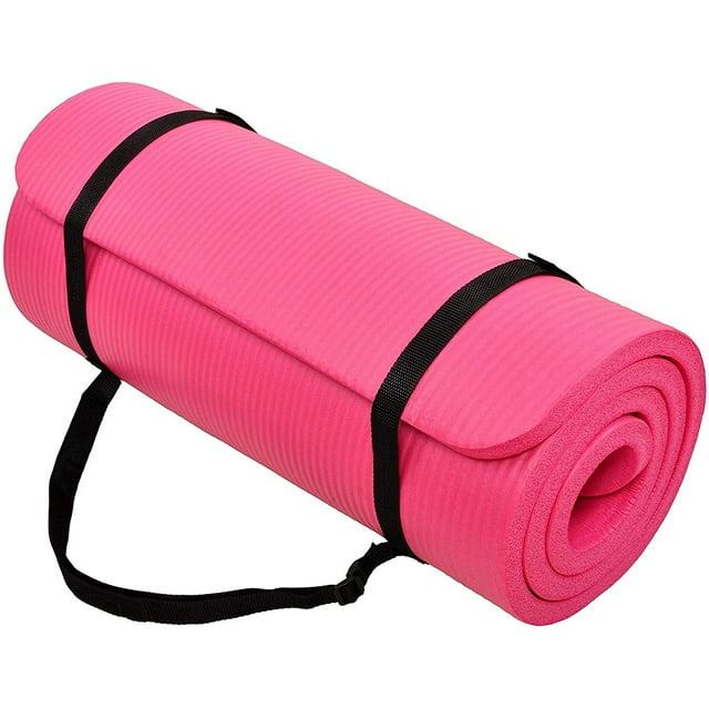BalanceFrom 1Inch Thick AntiTear Yoga Mat with Strap