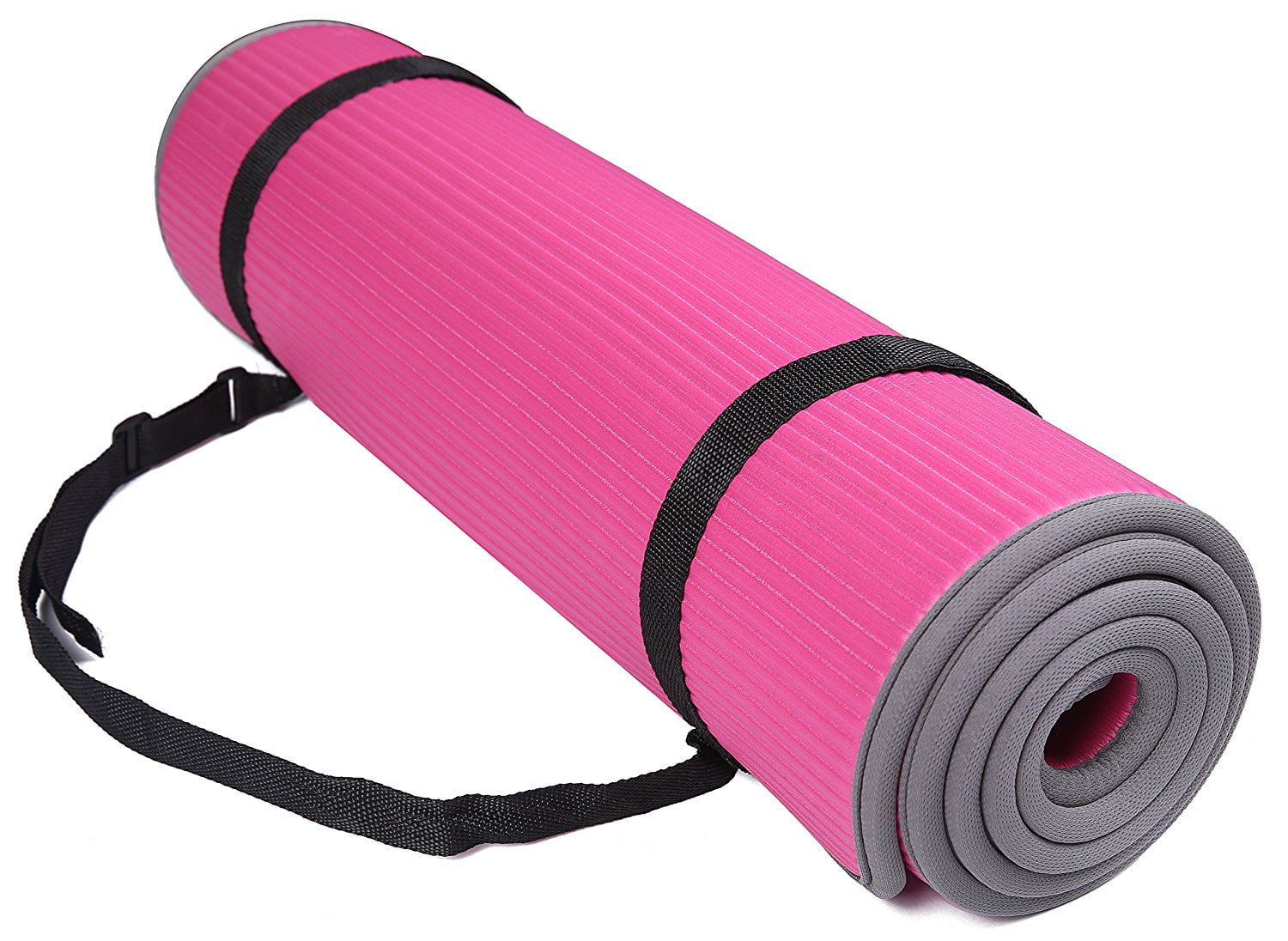 Feeltlu 10mm Extra Thick Yoga Mat Pink Gray