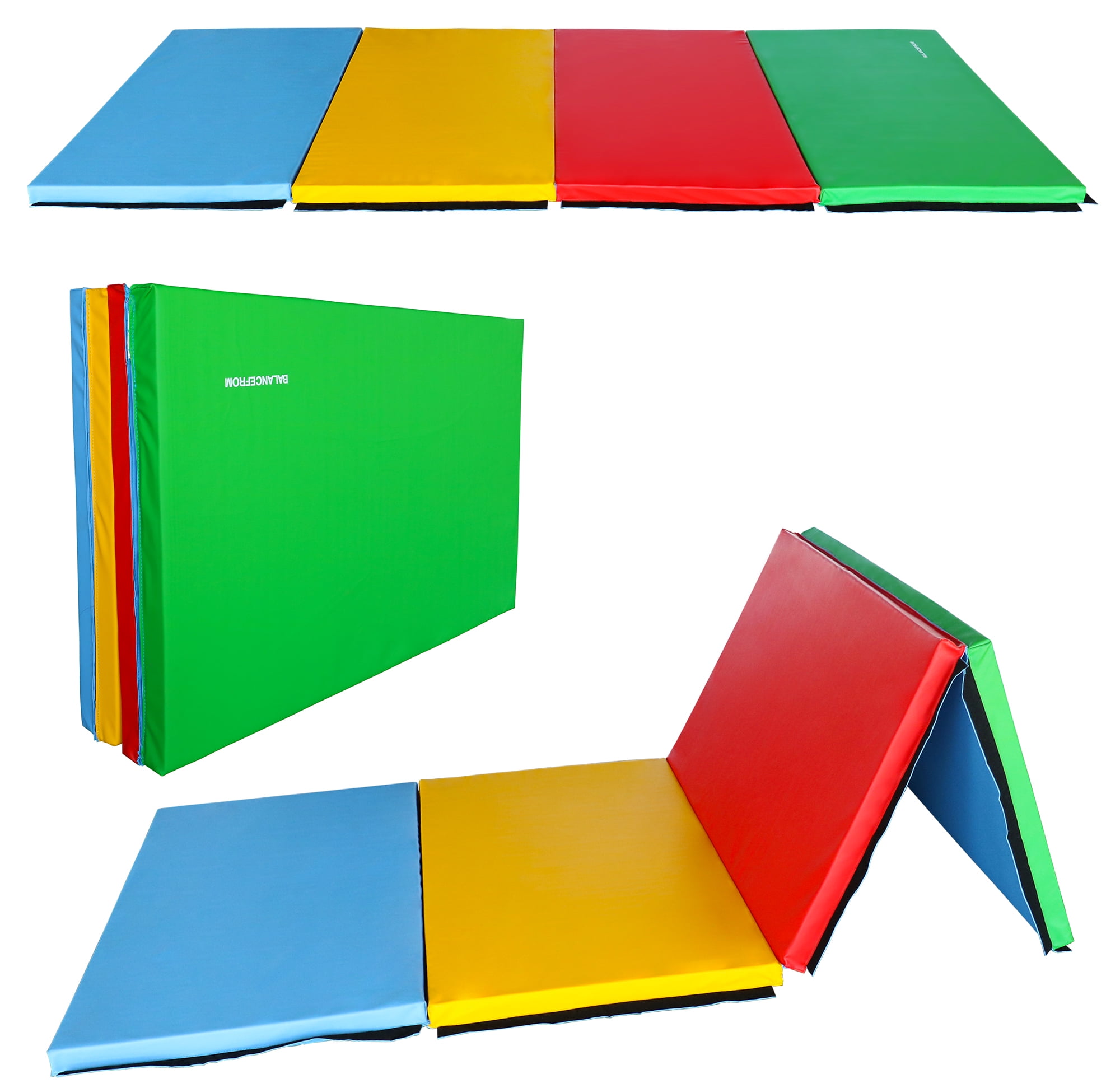 3ft x 6ft x 1.5inch 5-Panel Colorful Rainbow Gymnastics Tumbling Mat for  Kids Folding Exercise Mat
