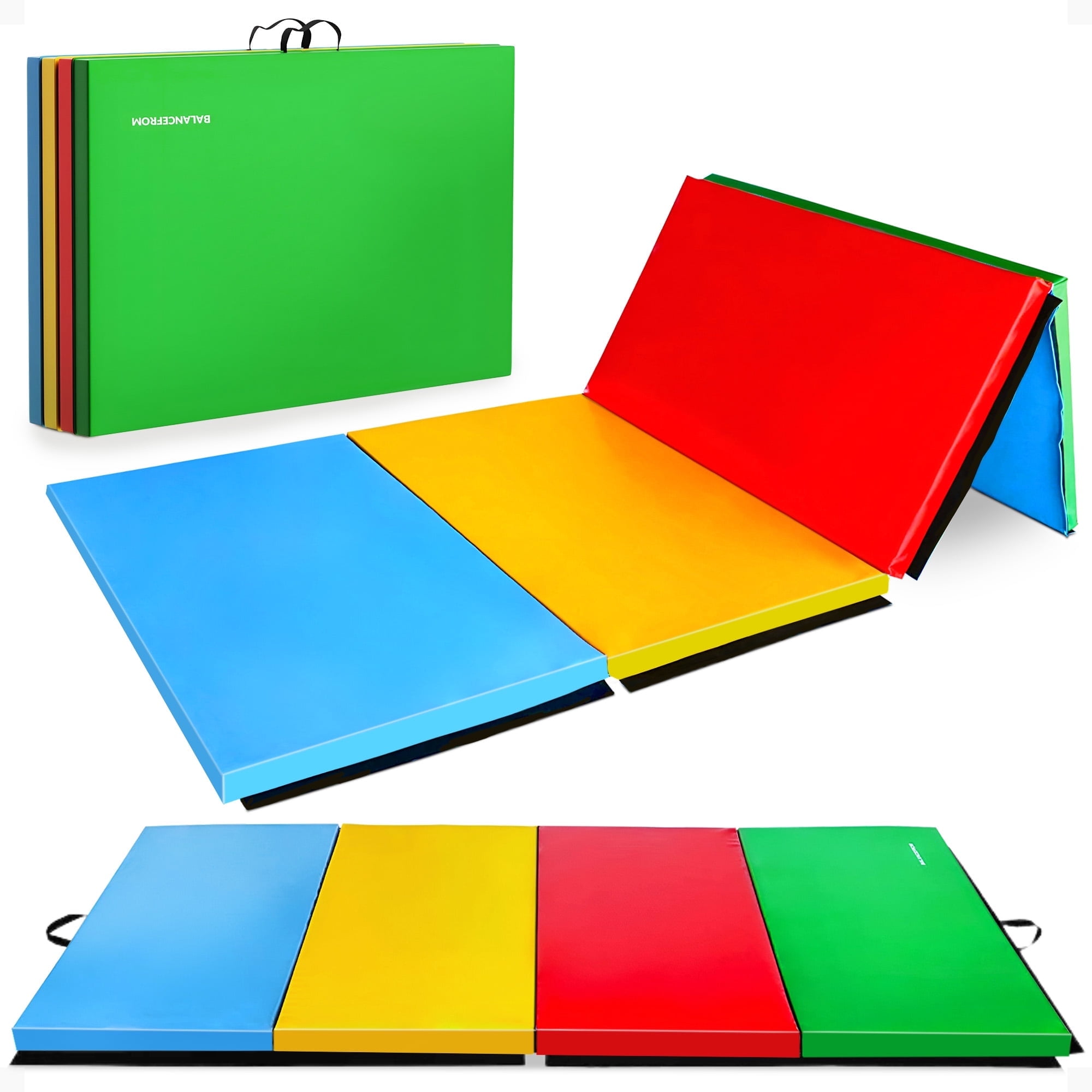 BalanceFrom 10ft x 4ft x 2in 4-Panel Folding Gymnastics Mat