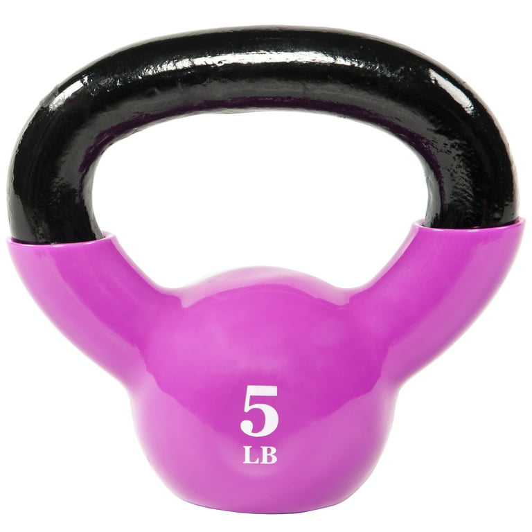 Balancefrom All-Purpose Color Vinyl Coated Kettlebell, 5 Pounds