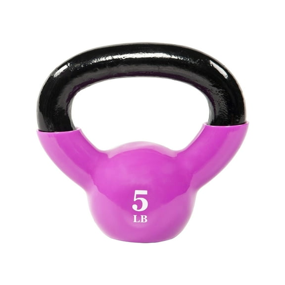 BalanceFrom All-Purpose Color Vinyl Coated Kettlebells, 5 lbs