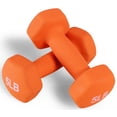 thumbnail image 1 of BalanceFrom All-Purpose Neoprene Coated Dumbbells, 5 lbs Pair, Orange, for Fitness Training, 1 of 5