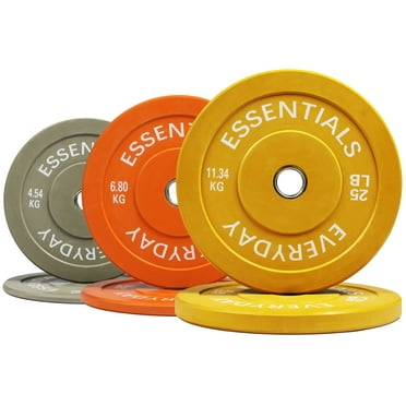 BalanceFrom Bumper Plate with Steel Hub, 100 lb Set Color