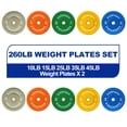 thumbnail image 1 of BalanceFrom Olympic Bumper Plate Weight Plate with Steel Hub, Color Coded, 260 lbs Set, Multiple Packages, 1 of 11