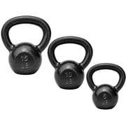 BalanceFrom Cast Iron Kettlebell Set for Home Gym Strength Training, 5 lb, 10 lb, 15 lb